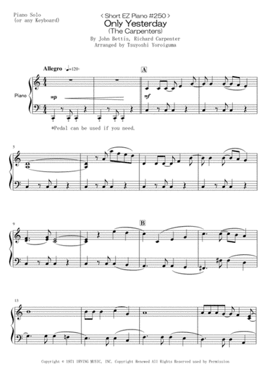 Only Yesterday (arr. Tsuyoshi Yoroiguma)