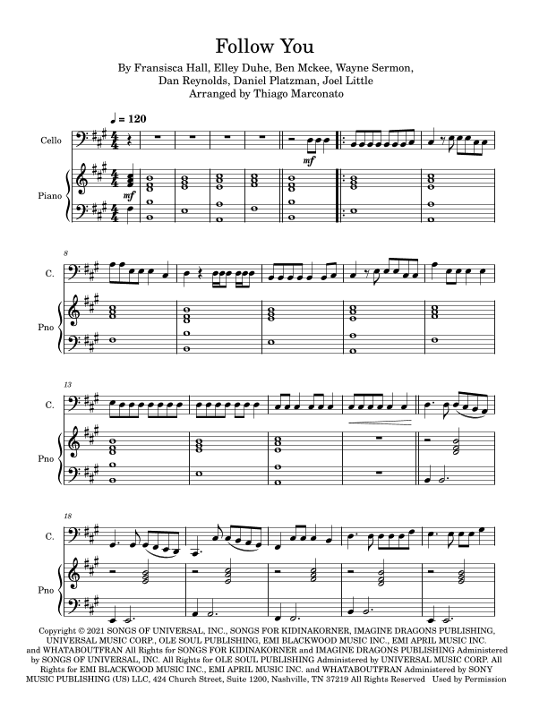 Follow You (arr. Thiago Marconato)