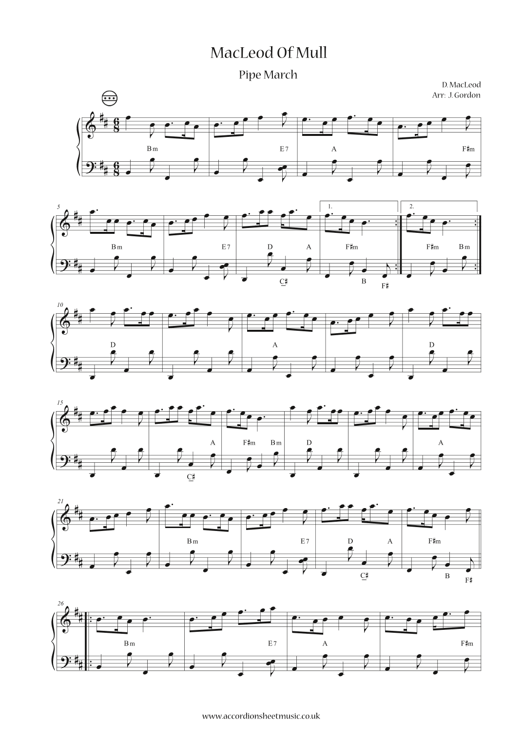 MacLeod Of Mull (arr. Julia Gordon)