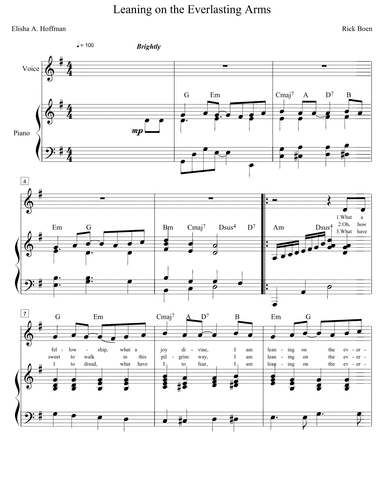 Leaning on the Everlasting Arms (arr. Rick Boen)