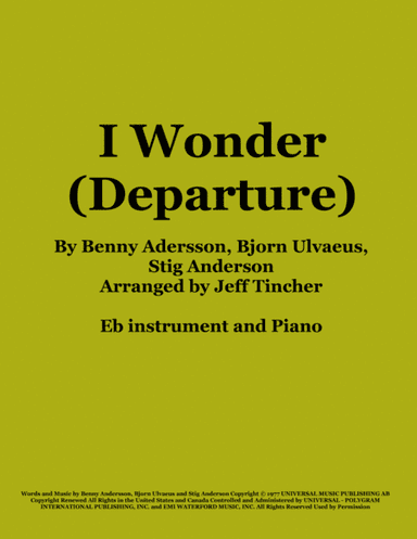 I Wonder (arr. Jeff Tincher)