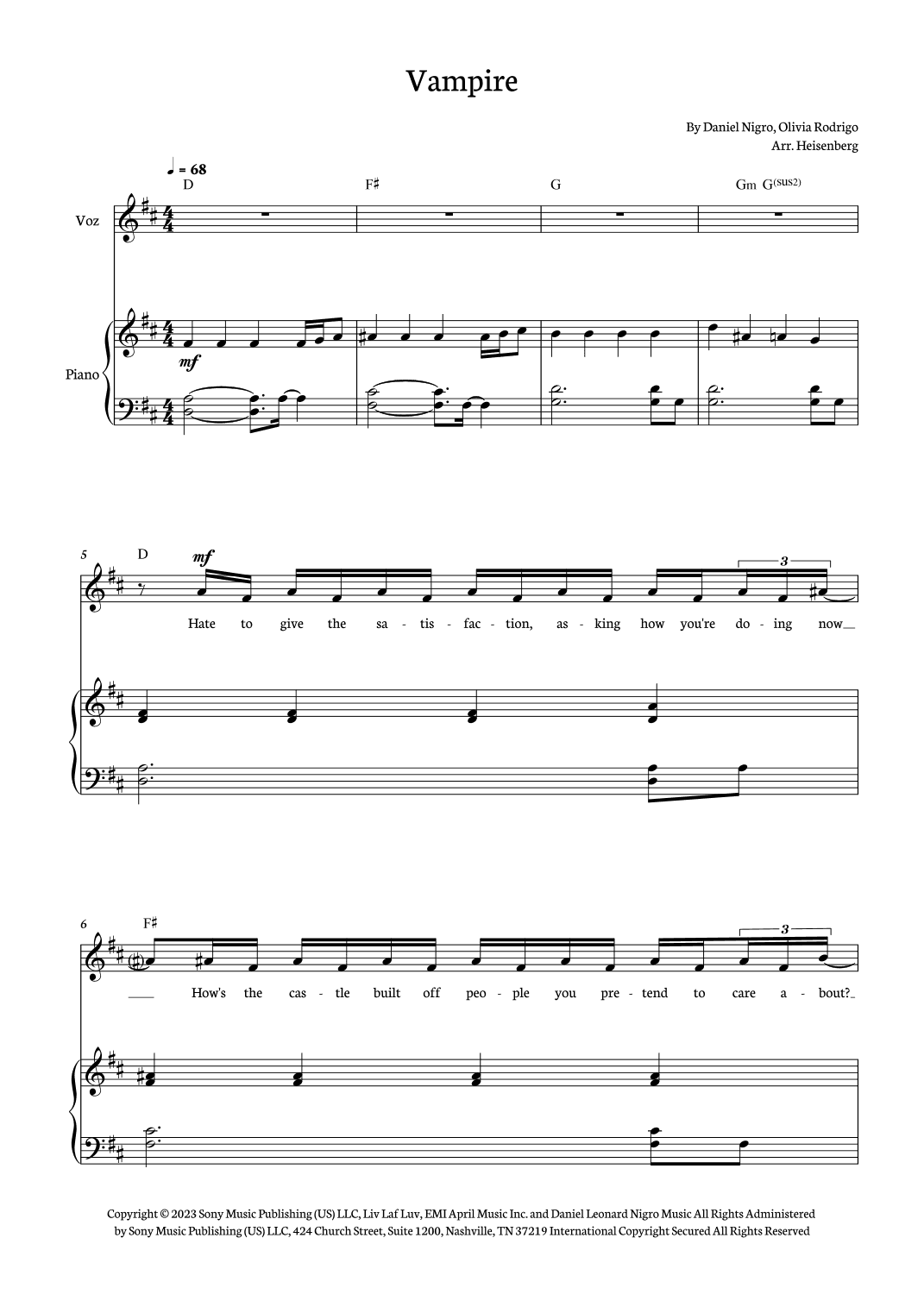 Vampire (arr. Heisenberg)