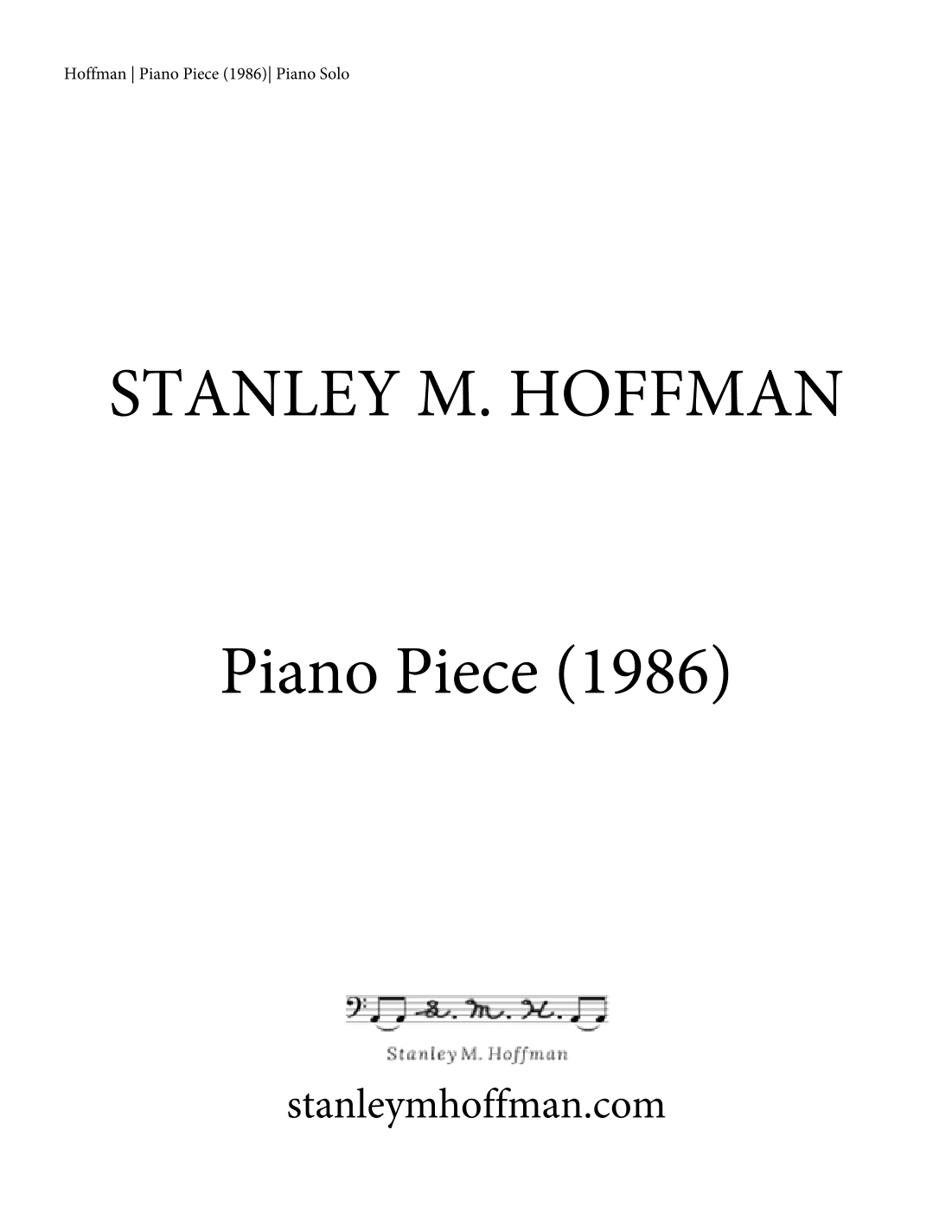 Piano Piece (1986)
