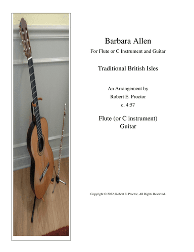 Barbara Allen for Flute or C instrument and Guitar (arr. Robert E. Proctor)