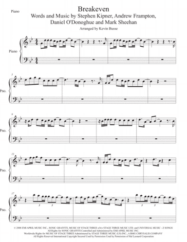 Breakeven (arr. Kevin Busse)