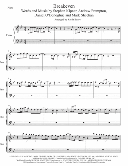 Breakeven (arr. Kevin Busse)
