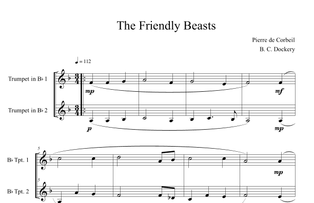 The Friendly Beasts (Trumpet Duet) (arr. B. C. Dockery)