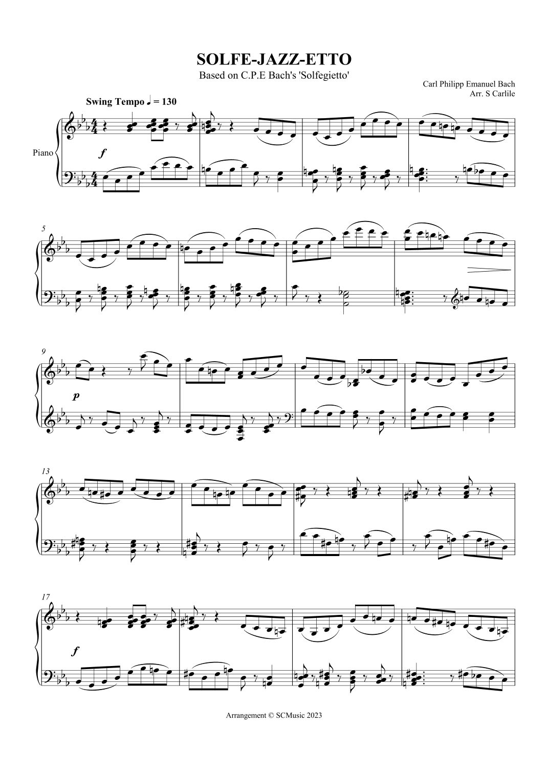 Solfe-Jazz-Etto (Based on Solfegietto by C.P.E. Bach) (arr. SCMusic)