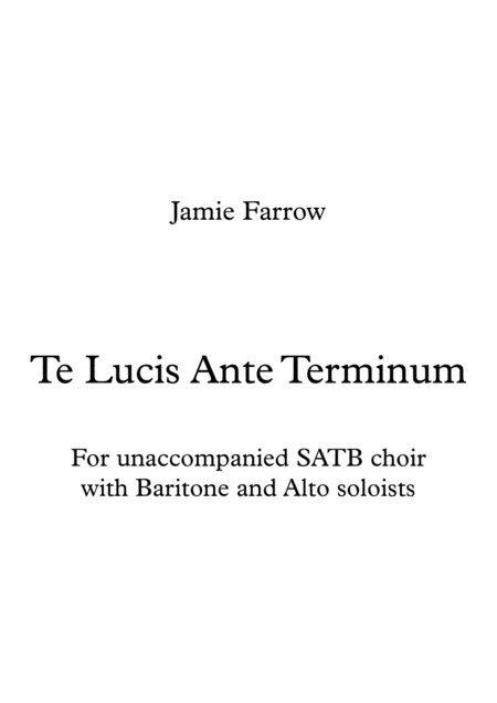 Te Lucis Ante Terminum