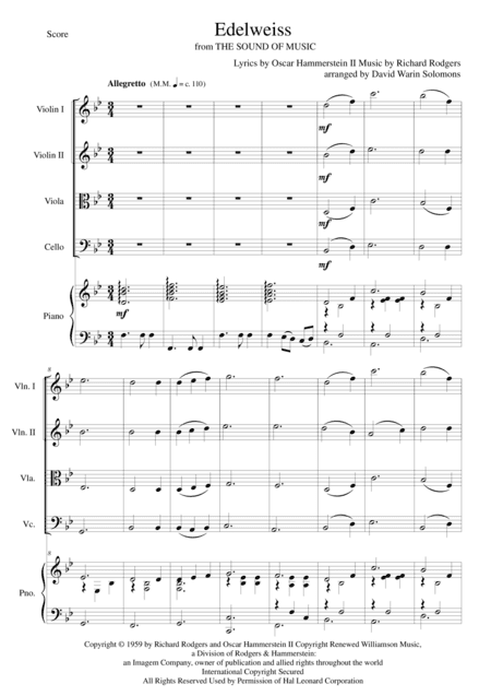 Edelweiss (arr. David Warin Solomons)