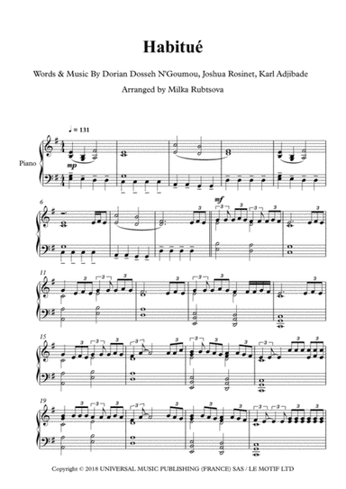 Habitue (arr. Milka Rubtsova)