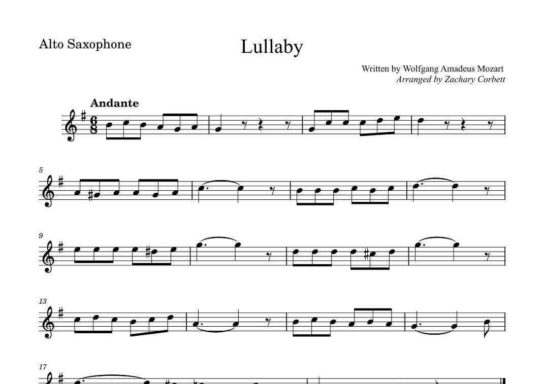 Lullaby (arr. Zachary Corbett)