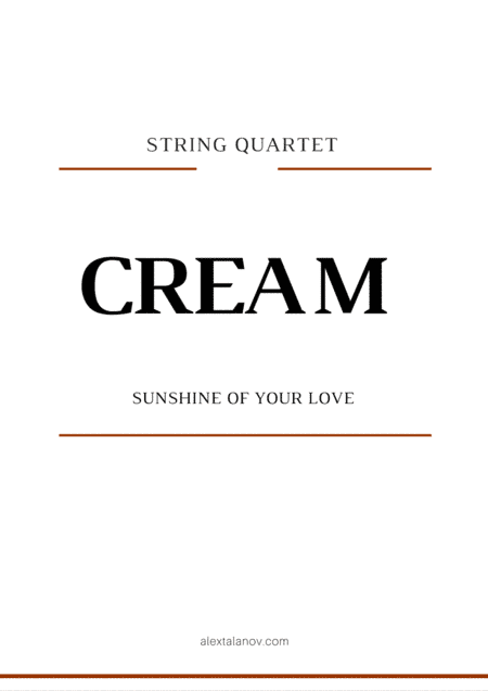 Sunshine Of Your Love (arr. Alex Talanov)