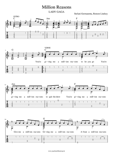 Million Reasons (arr. Joachim Ribbentrop, Maja Roedenbeck)