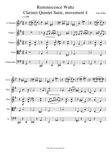 Reminiscence Waltz - Clarinet quintet