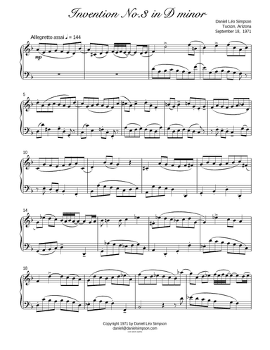 Invention No.3 in D minor
