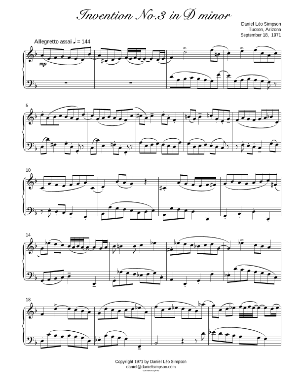 Invention No.3 in D minor