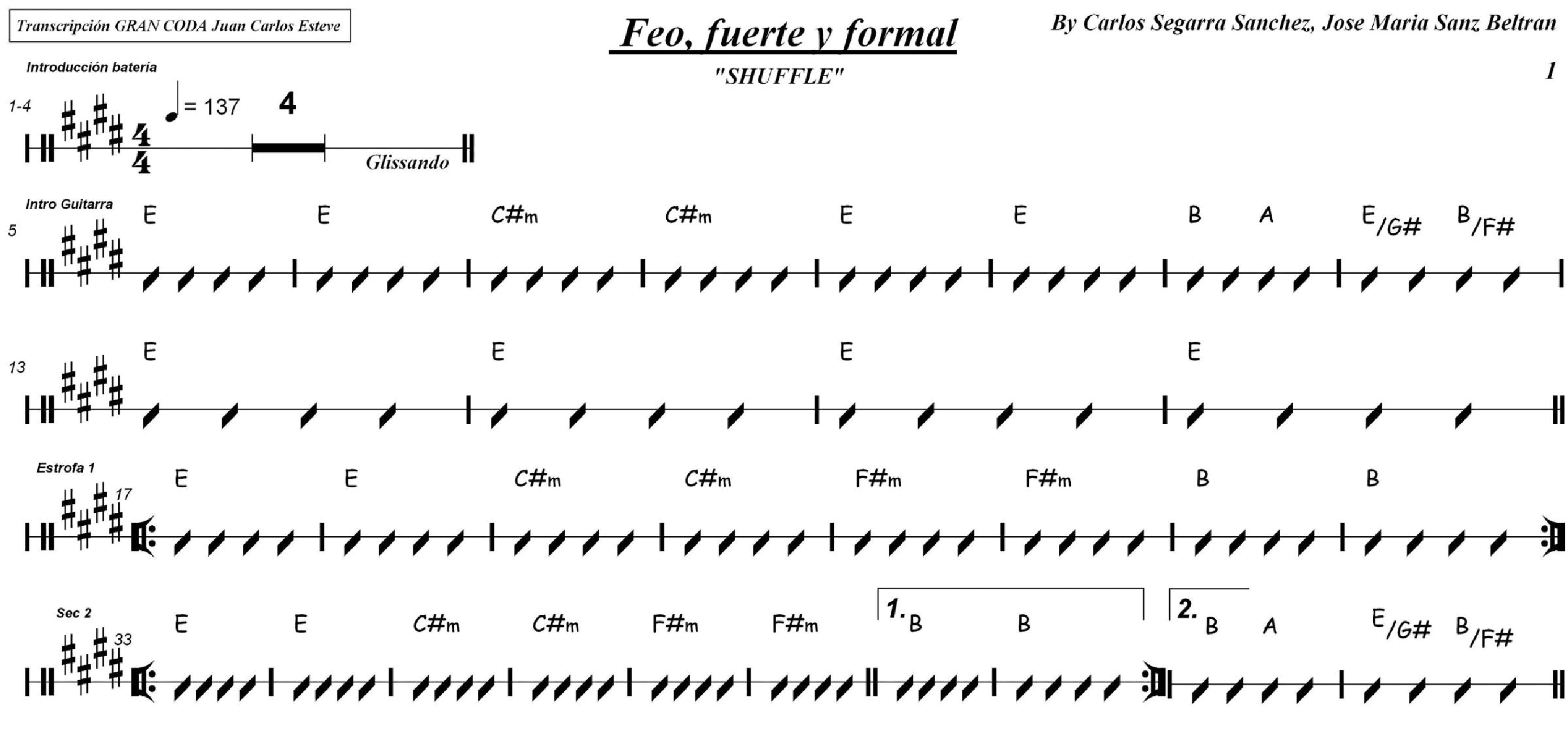 Feo Fuerte Y Formal (arr. juan carlos esteve / Gran Coda)