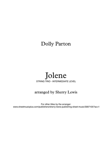Jolene (arr. Sherry Lewis Publishing)