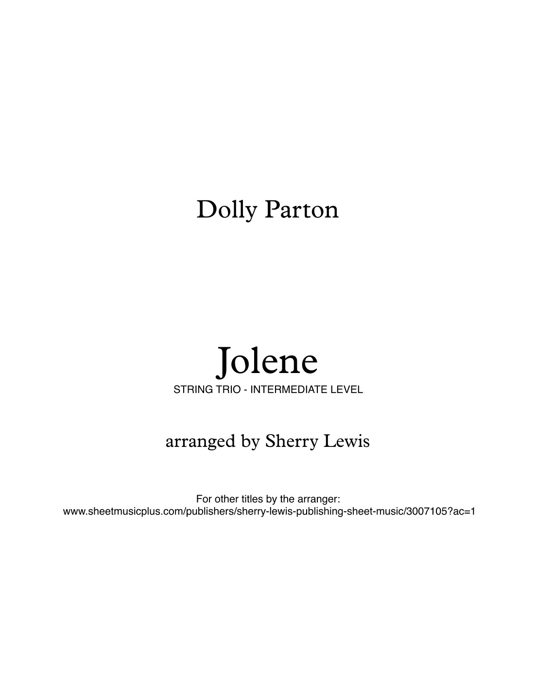 Jolene (arr. Sherry Lewis Publishing)