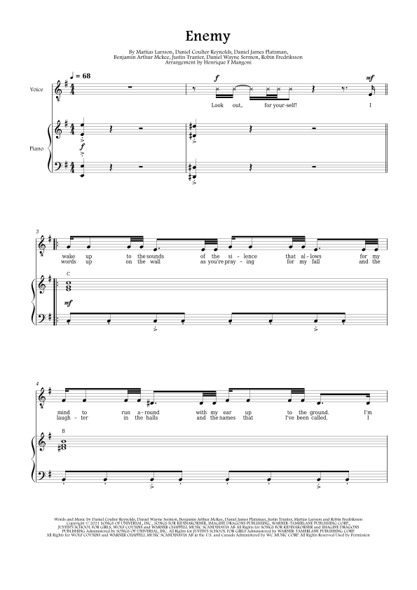 Enemy (arr. Henrique F Mangoni)