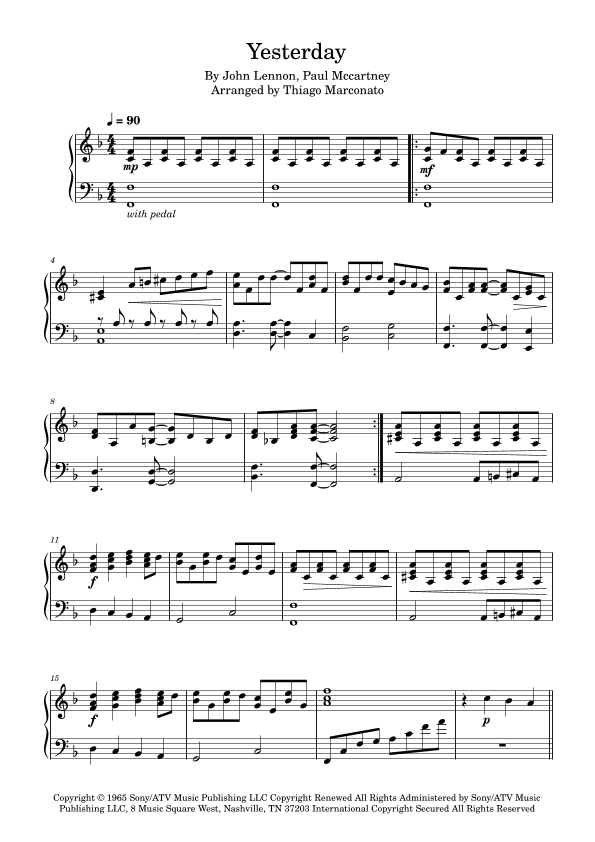 Yesterday (arr. Thiago Marconato)