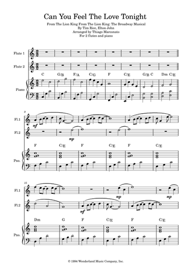 Can You Feel The Love Tonight (arr. Thiago Marconato)