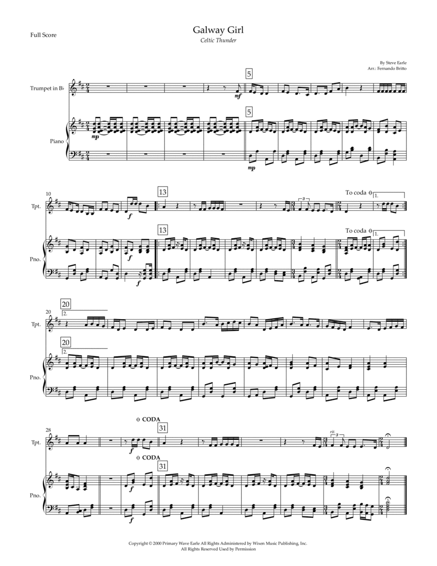 Galway Girl (arr. Fernando Britto)