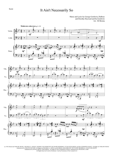 It Ain't Necessarily So  from PORGY AND BESS (arr. HJ Bosma)