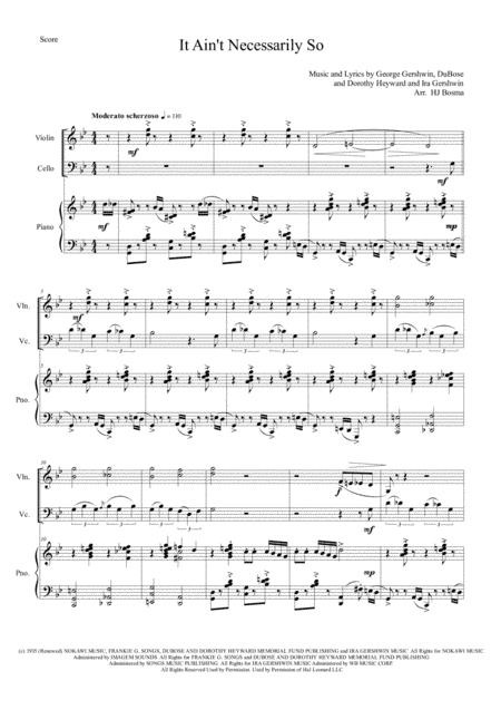 It Ain't Necessarily So  from PORGY AND BESS (arr. HJ Bosma)