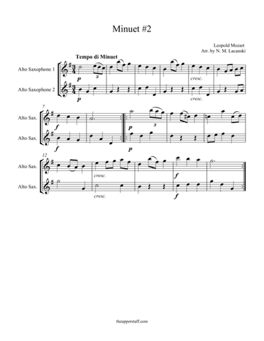 Minuet #2 (arr. Nick Lacanski)