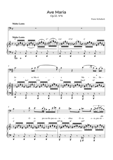 Ave Maria Schubert - Baritone with chords in C (arr. Alex Nunes Rodrigues)