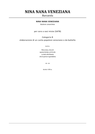 Nina Nana Veneziana