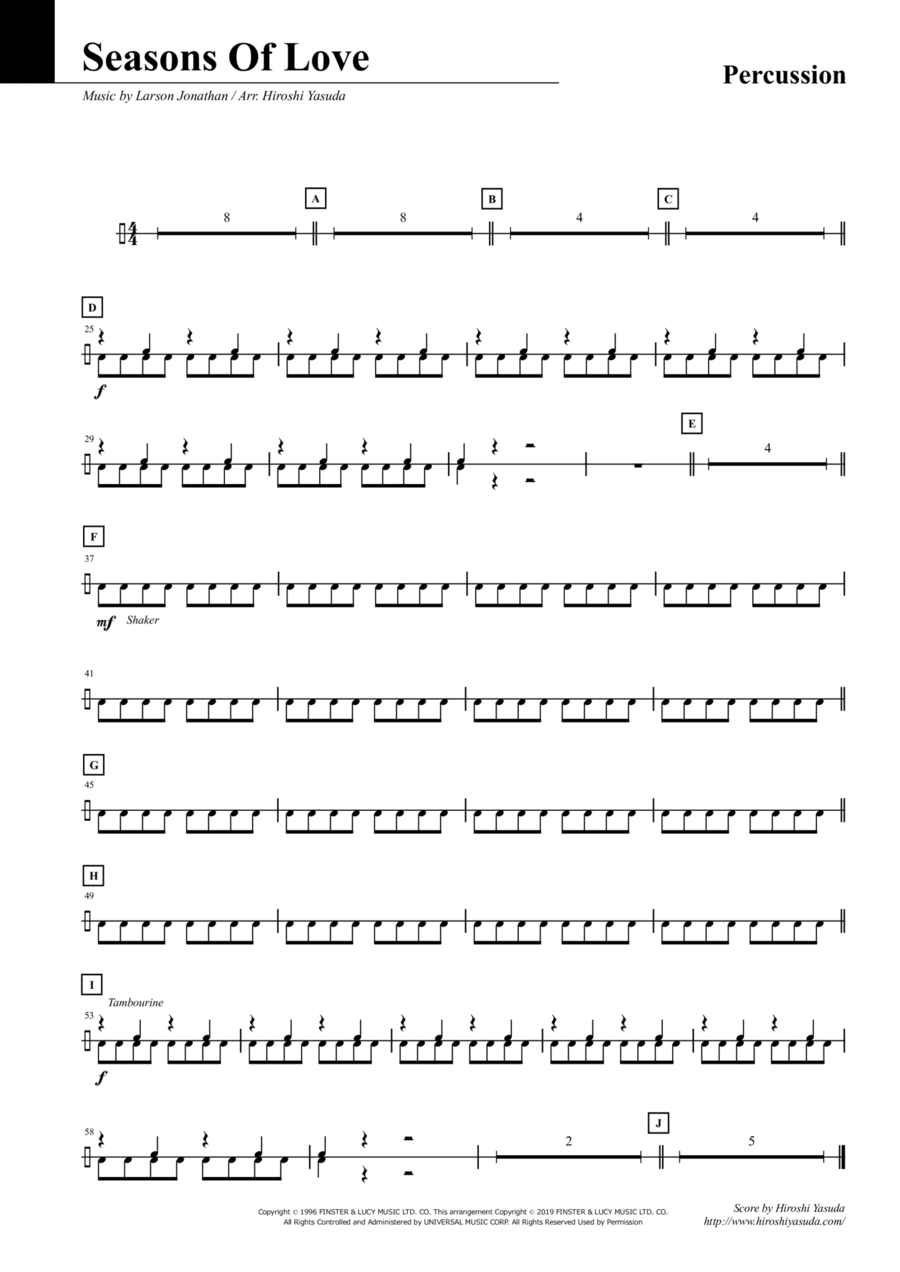 Seasons Of Love (arr. Hiroshi Yasuda)