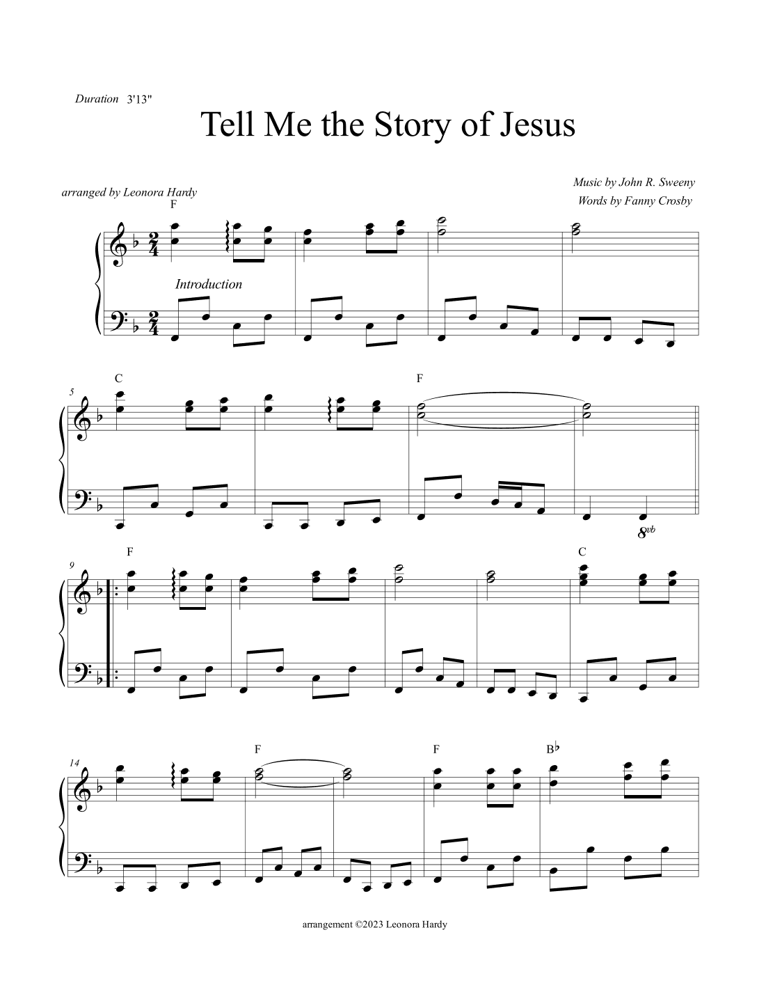 Tell Me the Story of Jesus (bluegrass) (arr. Leonora Hardy)