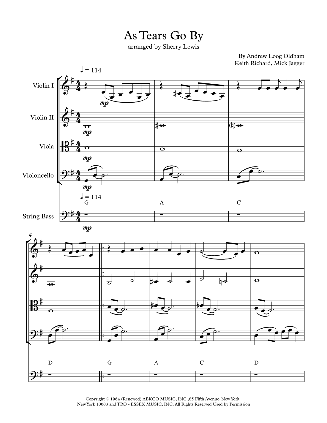 As Tears Go By (arr. Sherry Lewis)