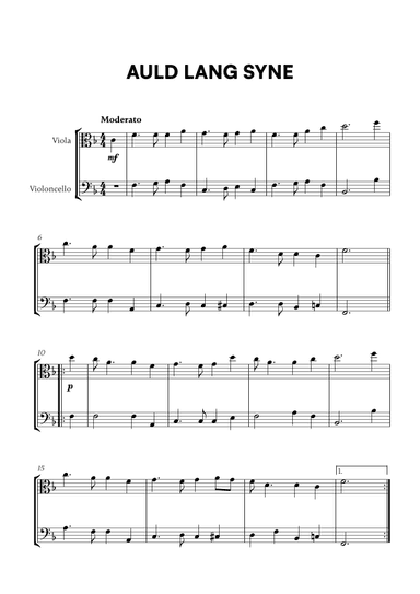 Auld Lang Syne (for Viola and Cello) (arr. Cadenza Editions)