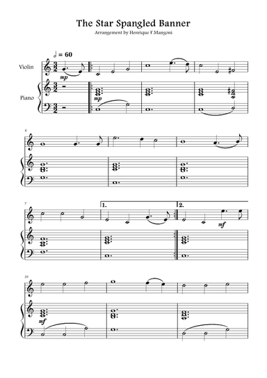 The Star-Spangled Banner (arr. Henrique F Mangoni)