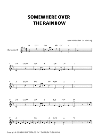 Over The Rainbow (arr. Cadenza Editions)