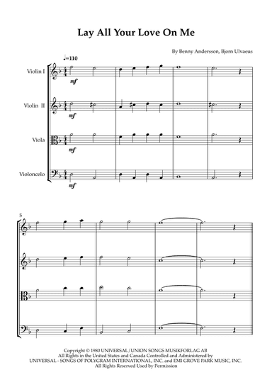 Lay All Your Love On Me (arr. Karen Gueiros)