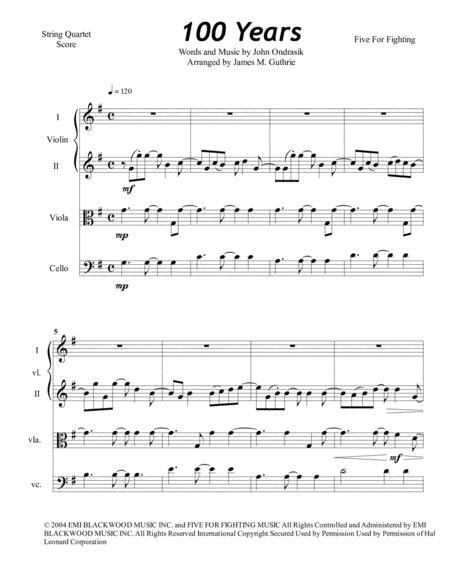 100 Years (arr. James M. Guthrie, ASCAP)