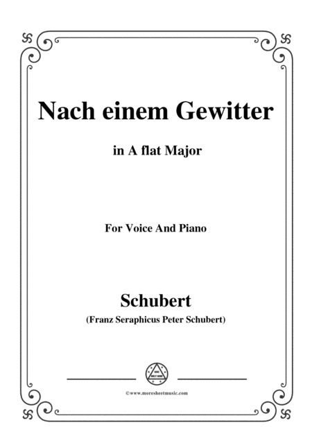 Schubert-Nach einem Gewitter in A flat Major,for voice and piano (arr. MSM)