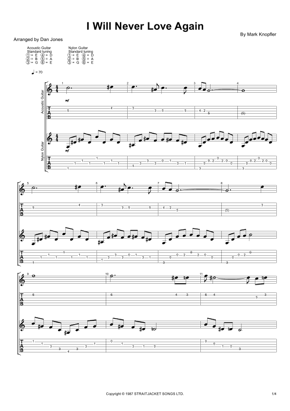 I Will Never Love Again (arr. Dan Jones)