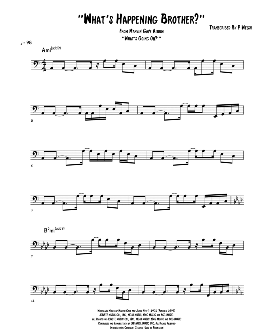 What's Happening Brother (arr. Accubass)