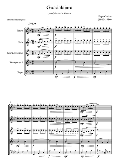 Guadalajara (arr. David Rodríguez)