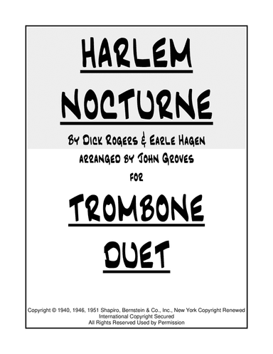 Harlem Nocturne (arr. John Groves)