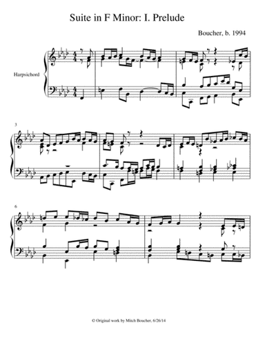 Keyboard Suite in F Minor: II. Prelude