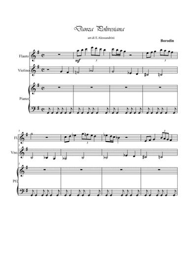 Polovtsian Dance (from Pronce Igor) - Andantino. Trio (arr. Ester Alessandrini)