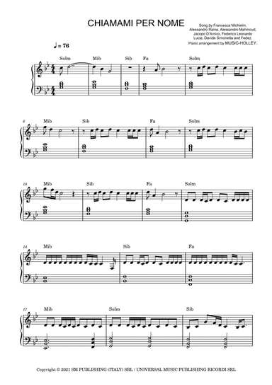 Chiamami Per Nome (arr. Music-holley)