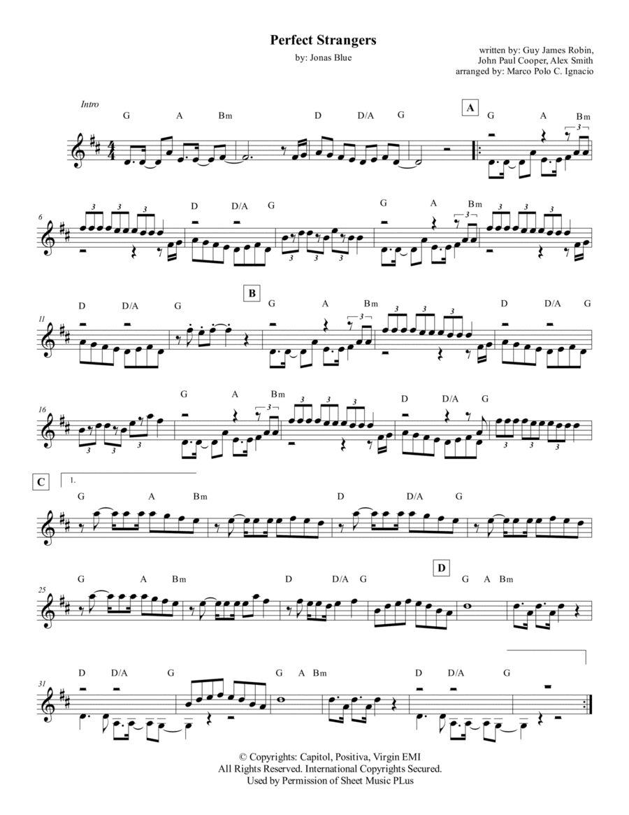Perfect Strangers (arr. Marco Polo C. Ignacio)